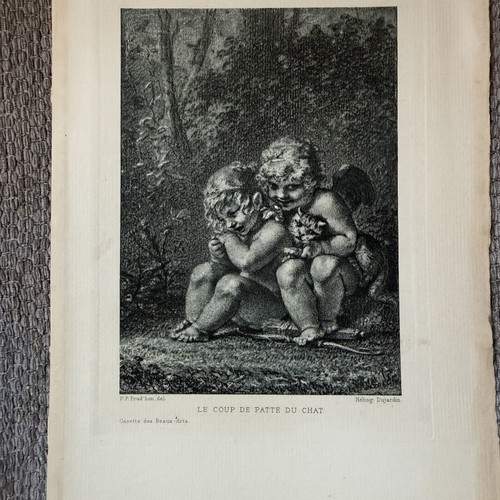 Engraving used, old authentic, 19 x 28 cm
