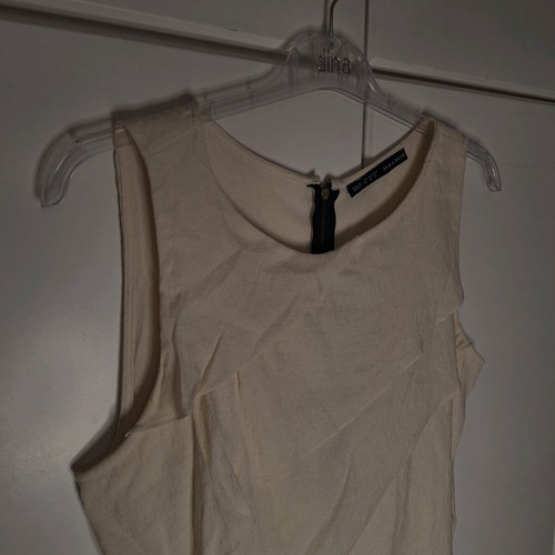 Sleeveless airy blouse like new, size XL, beige