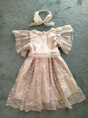 Φόρεμα Two In A Castle ροζ με δαντέλα για 24-30 μηνών σαν καινούργιο