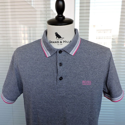 Hugo Boss Paddy men's grey polo shirt, size L, 100% cotton