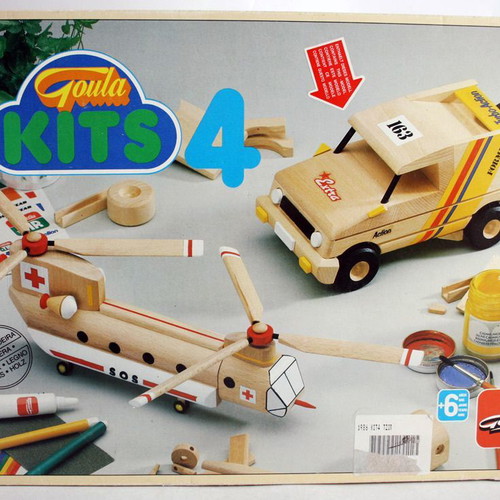 Vintage 90's Goula Kits 4 wooden construction toy Spain like new