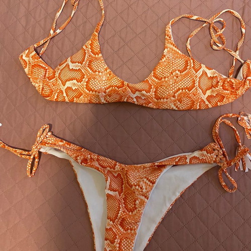 Bikini swimsuit with snake pattern