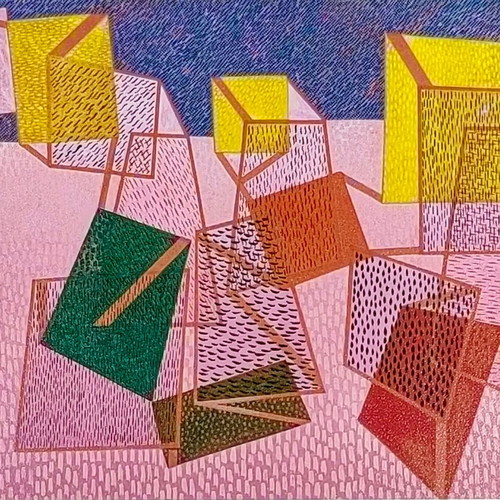 Vintage art print Distribution en rose by Maxime Kanlee like new 30x24 cm