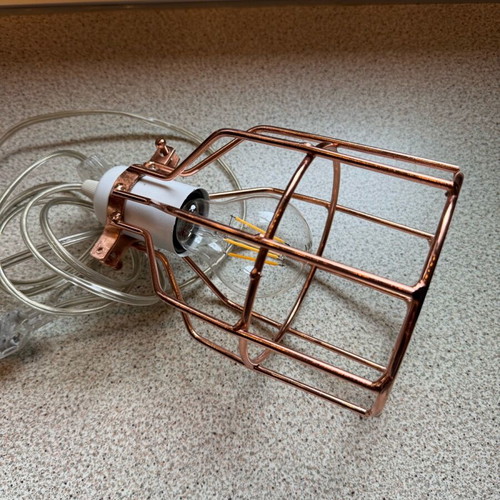 Lamp bronze/copper like new with transparent cable and switch