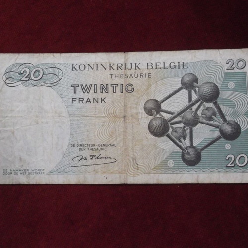 Belgium 20 Francs 1964 used banknote