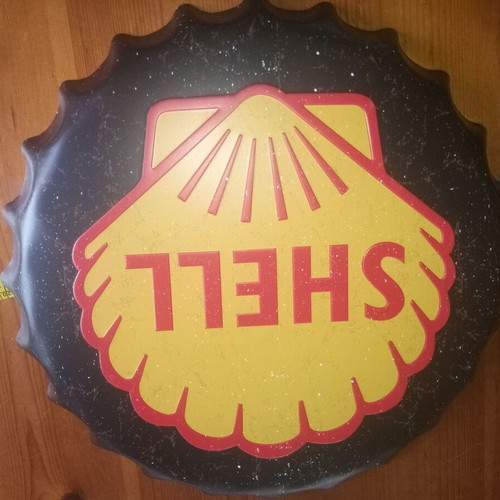 Shell metal beer cap new, hanging decorative 40 cm