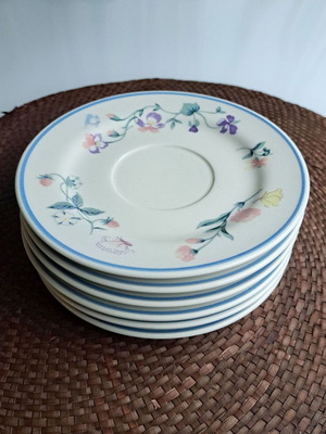 Set of 6 plates with classic country floral pattern like new