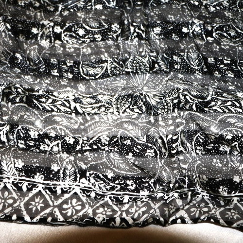 Siam Silk Black Batik Scarf 1.5x0.4m New