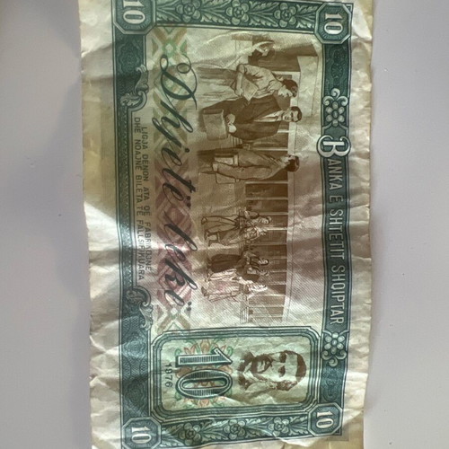 10 Lekë Albania 1976 used collectible Hoxha banknote