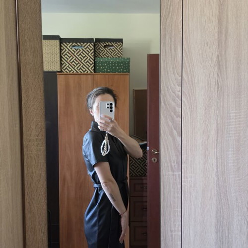 Set of 4 dresses, black leather, black long with tulle, black puff sleeve, cream