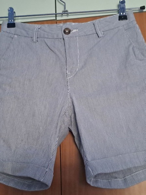 Esmara striped bermuda shorts, almost new, size S, white and blue