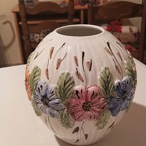 Handmade ceramic vase from the 70s used