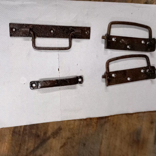 Old nails, hinges and handles used