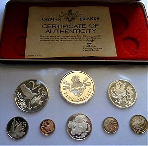 CAYMAN ISLANDS 1975 **SILVER PROOF** set (8 coins) Sealed w/Box Case & COA