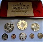  CAYMAN ISLANDS 1975 **SILVER PROOF** set (8 coins) Sealed w/Box Case & COA
