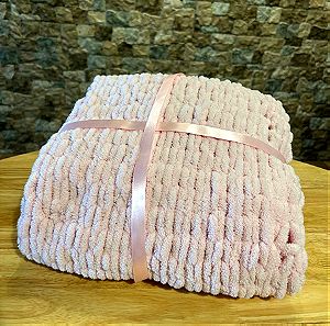 Χειροποίητη κουβέρτα μωρού (ροζ)
