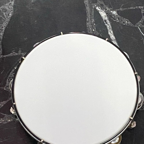 Wooden tuned tambourine new white