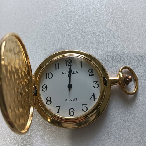 Vintage pocket watch used, black and gold