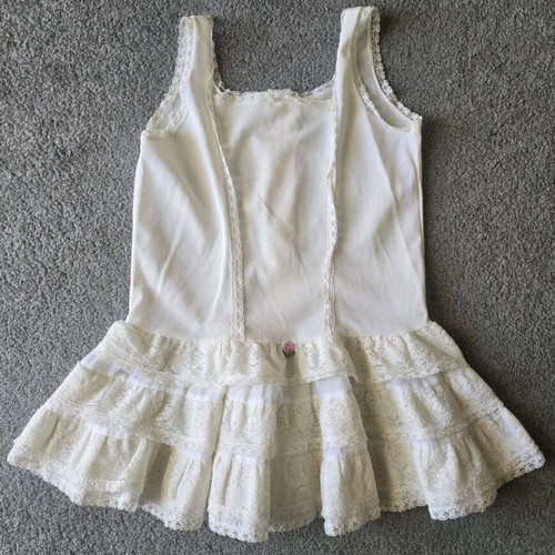 Slip dress sugar color used, kids Her Majesty size 4, 1960