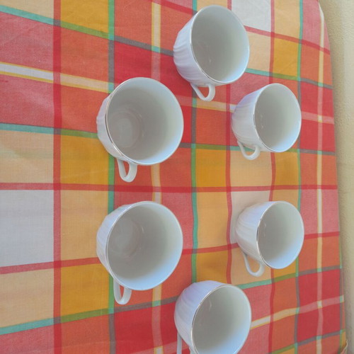Porcelain tea set 9 pieces used, classic elegant design
