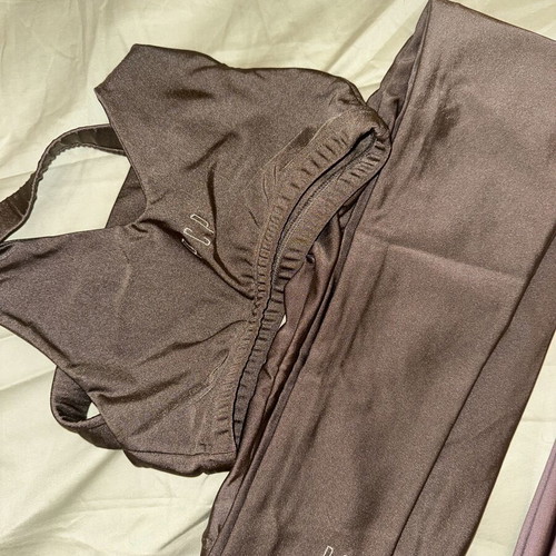 PCP Athletic Crop Top and Leggings like new, brown, size S