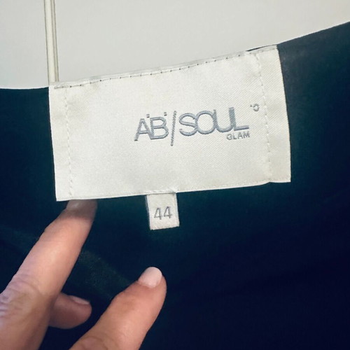 AB/Soul One-Sleeve Avant-Garde Top black like new with leather detail