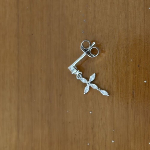 Cross earrings with stones silver 925 new