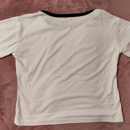 Crop top used with angel and moon print, white