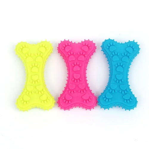 Dog toy new, hard rubber bone blue