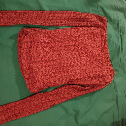 Pull & Bear burgundy lace long sleeve blouse, one shoulder