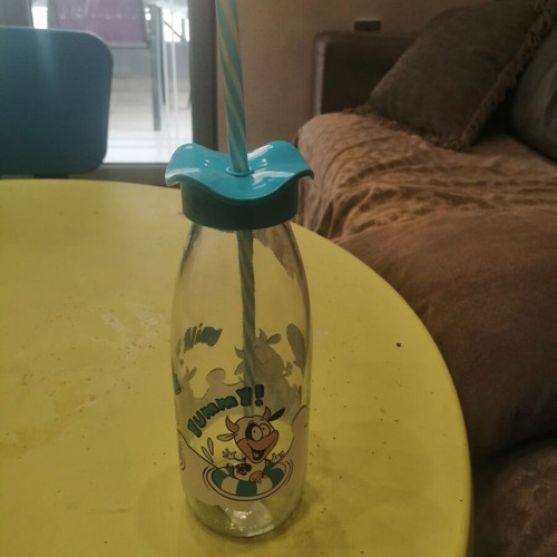 Children's glass cup with straw 500ML new