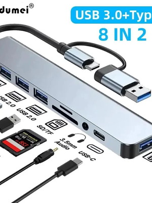 USB-C 8 IN 2 Multi-Hub Docking Station kebidumei new with USB 3.0, Card Reader & Audio for MacBook Pro