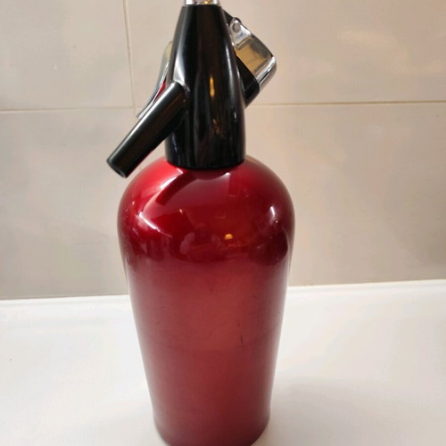 Vintage Sparklets Limited soda siphon from England like new, red metallic
