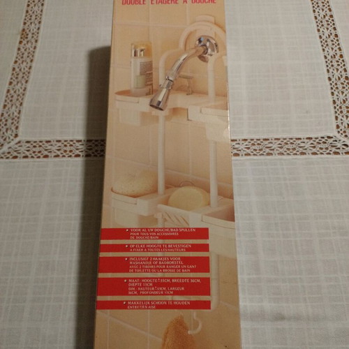 Double shower etagere new in its packaging