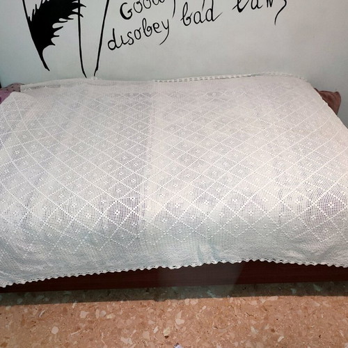 Handmade crochet blanket cover made to order with diamond and leaf pattern