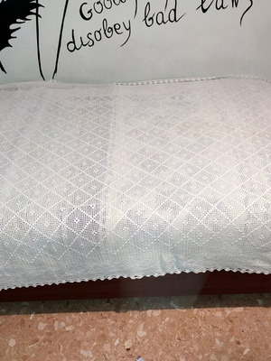 Handmade crochet blanket cover made to order with diamond and leaf pattern