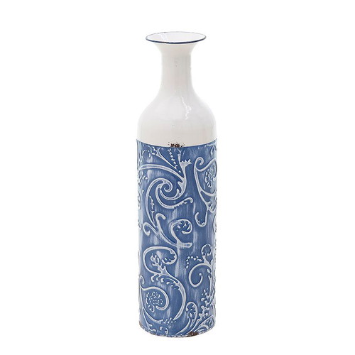 Decorative metal vase blue Inart new 12x12x45.5cm