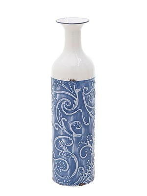 Decorative metal vase blue Inart new 12x12x45.5cm