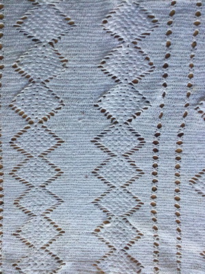 Vintage handmade knitted table runner 160x40 cm used