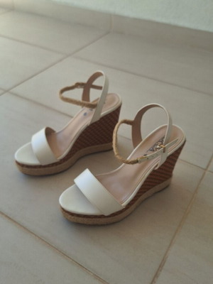 Doca white summer platform sandals size 40