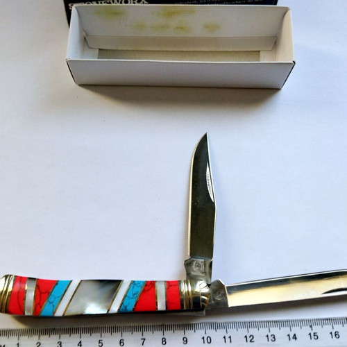Rough Rider Stoneworks Trapper Knife with Mother of Pearl Insert Unused