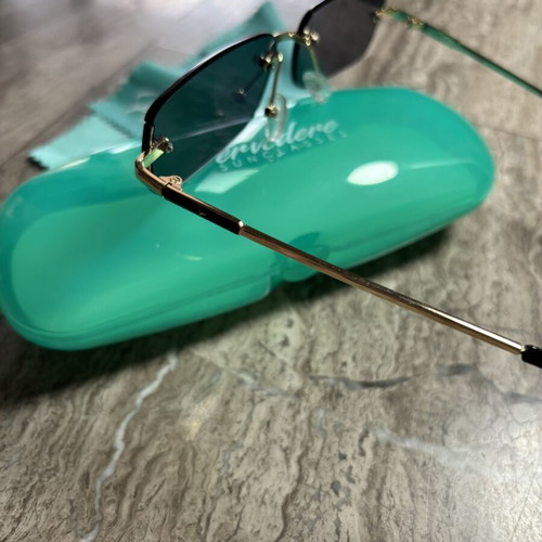 Pervedere sunglasses new rimless design with green lenses