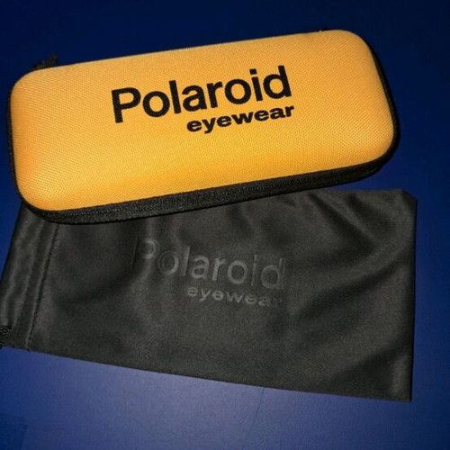 Polaroid glasses case and pouch new, black and yellow
