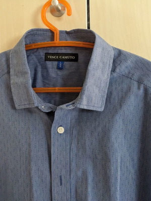 Men's short-sleeve shirt blue like new, size medium-large