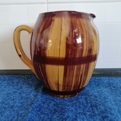 Clay wine jug vintage handmade glazed ceramic