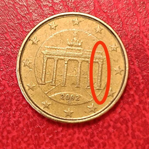 Germany 10 cent 2002 G used with double strike error
