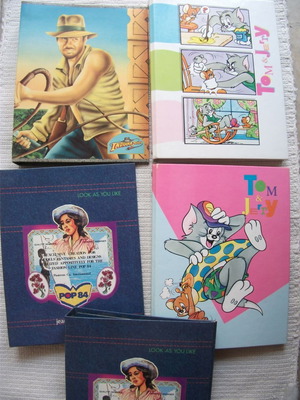 Small folders new, pack of 5, 1980-1990 decade with Indiana Jones, Tom & Jerry, Pop 84