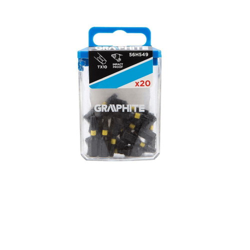 Torx screwdriver bits Graphite Tx10x25mm set of 20 new