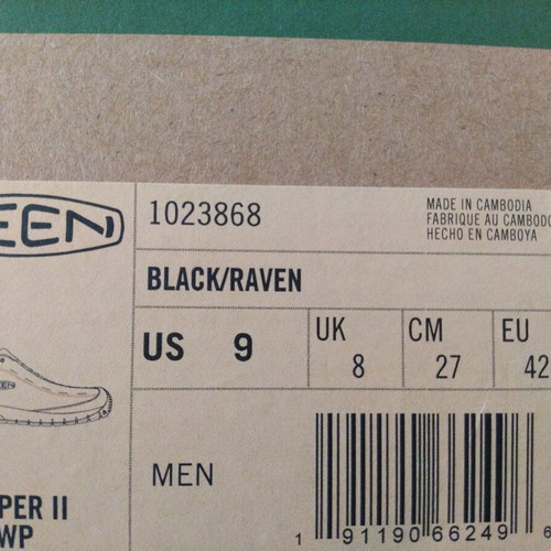 Keen Jasper II WP men's shoes new, size 42, black