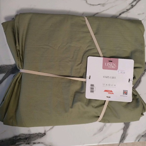Cotton sheet Linen Storiz Cozy Life olive 280x290 cm new